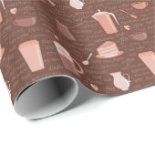 Patroon met elementen in verband met koffie cadeaupapier (Rol Hoek)