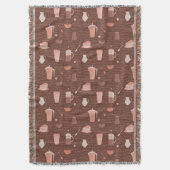 Patroon met elementen in verband met koffie deken (Voorkant Verticaal)