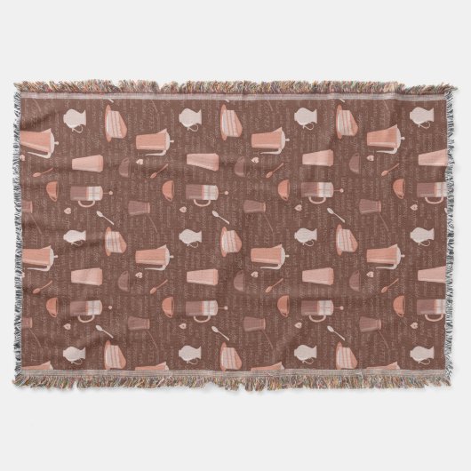 Patroon met elementen in verband met koffie deken (Voorkant)