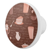 Patroon met elementen in verband met koffie keramische knop (Rechts)