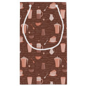 Patroon met elementen in verband met koffie klein cadeauzakje (Achterkant)