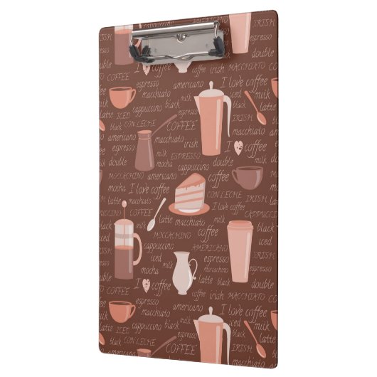 Patroon met elementen in verband met koffie klembord (Links)