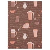 Patroon met elementen in verband met koffie klembord (Achterkant)
