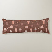 Patroon met elementen in verband met koffie lichaamskussen (Achterkant)