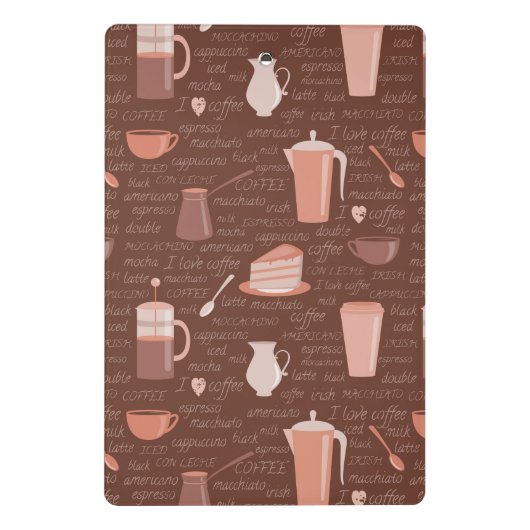 Patroon met elementen in verband met koffie mini klembord (Achterkant)