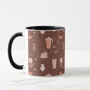 Patroon met elementen in verband met koffie mok