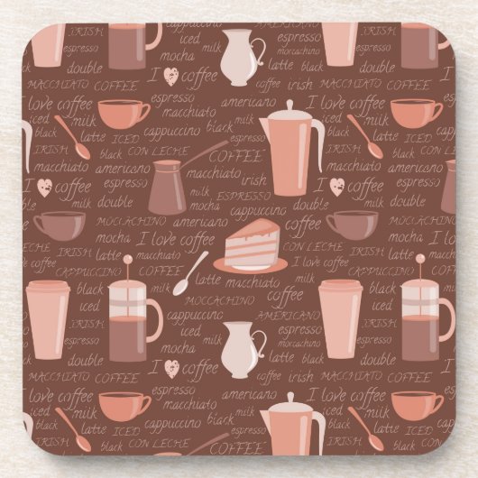 Patroon met elementen in verband met koffie onderzetter (Voorkant)