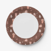 Patroon met elementen in verband met koffie papieren bordje (Voorkant)