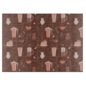 Patroon met elementen in verband met koffie snijplank (Voorkant)