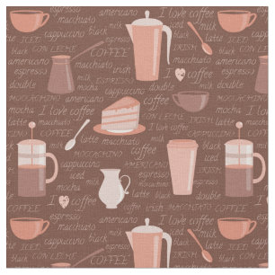 Patroon met elementen in verband met koffie stof