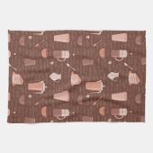 Patroon met elementen in verband met koffie theedoek (Horizontaal)