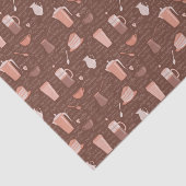 Patroon met elementen in verband met koffie tissuepapier (Detail)