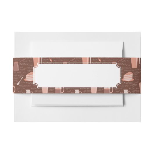 Patroon met elementen in verband met koffie uitnodigingen wikkel (Voorkant Voorbeeld)