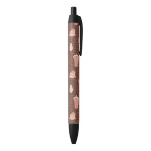 Patroon met elementen in verband met koffie zwarte inkt pen