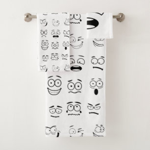 Patroon met expressies van het gezicht van Novelty Bad Handdoek