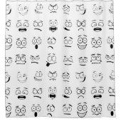 Patroon met expressies van het gezicht van Novelty Douchegordijn (Voorkant)