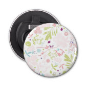patroon met florale weergave button flesopener (Voorkant)