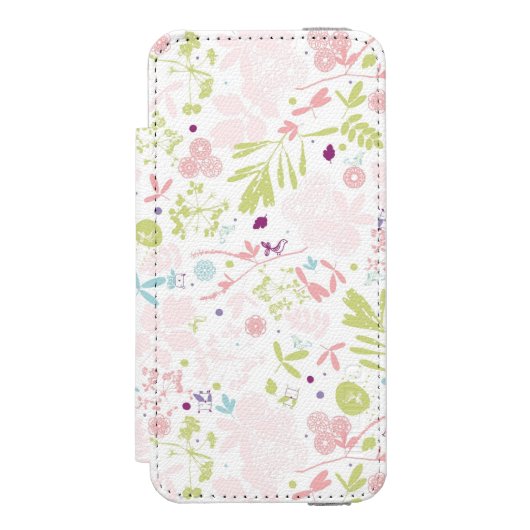 patroon met florale weergave incipio iPhone portemonnee hoesje (Voorkant Agenda)