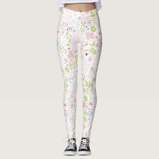 patroon met florale weergave leggings (Voorkant)