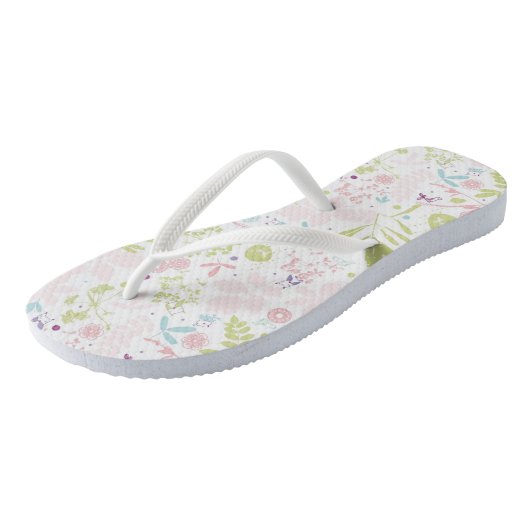 patroon met florale weergave teenslippers (Schuin)
