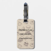 Patroon met gebak, desserts en bakkerij bagagelabel (Achterkant verticaal)