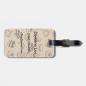 Patroon met gebak, desserts en bakkerij bagagelabel (Achterkant horizontaal)