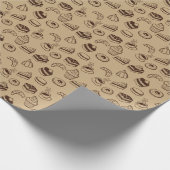 Patroon met gebak, desserts en bakkerij cadeaupapier (Hoek)