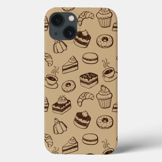 Patroon met gebak, desserts en bakkerij Case-Mate iPhone case (Achterkant)