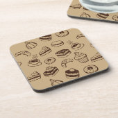 Patroon met gebak, desserts en bakkerij drankjes onderzetter (Linkerzijde)