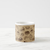 Patroon met gebak, desserts en bakkerij espresso kop (Voorkant)