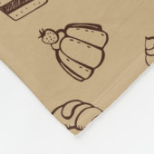 Patroon met gebak, desserts en bakkerij fleece deken (Hoek)