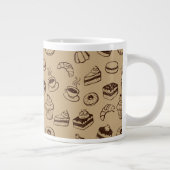 Patroon met gebak, desserts en bakkerij grote koffiekop (Rechts)