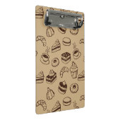 Patroon met gebak, desserts en bakkerij mini klembord (Schuin)
