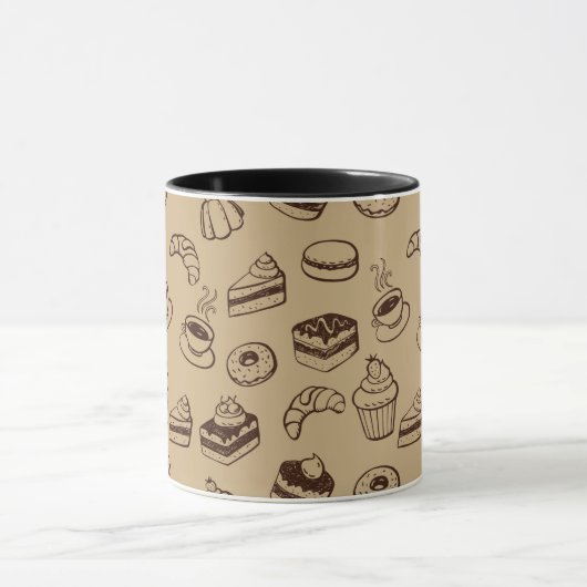 Patroon met gebak, desserts en bakkerij mok (Midden)