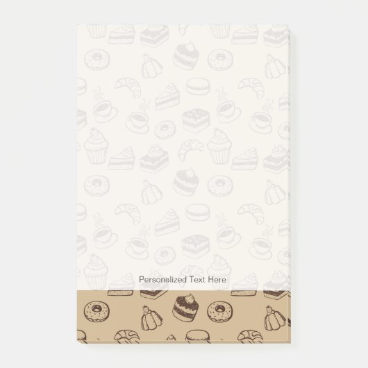 Patroon met gebak, desserts en bakkerij post-it® notes (Voorkant)