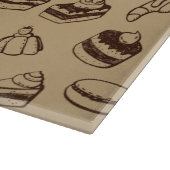 Patroon met gebak, desserts en bakkerij snijplank (Hoek)