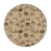 Patroon met gebak, desserts en bakkerij snijplank (Voorkant)