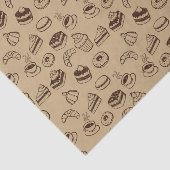 Patroon met gebak, desserts en bakkerij tissuepapier (Detail)