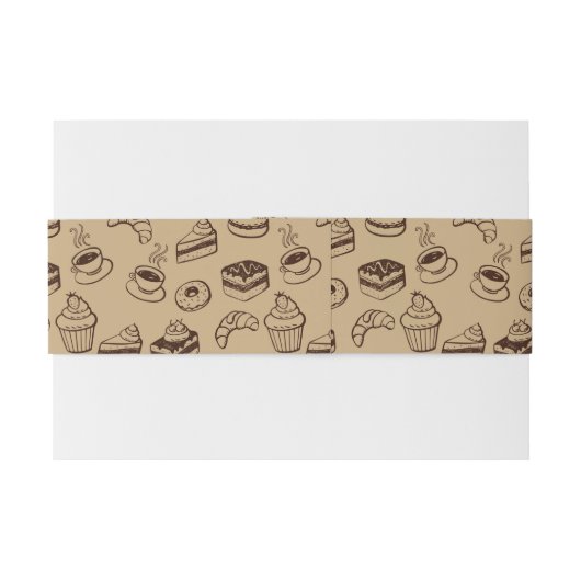 Patroon met gebak, desserts en bakkerij uitnodigingen wikkel (Achterkant Voorbeeld)