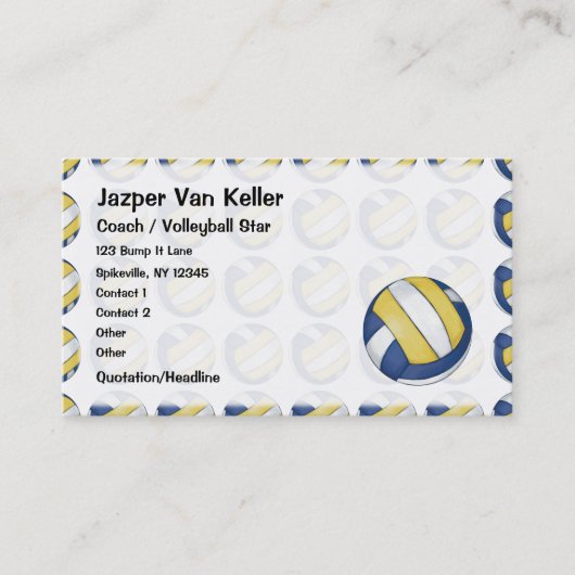 Patroon met gebilderde volleybal visitekaartje (Voorkant)