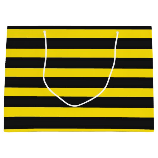 Patroon met geel en zwart bijenachtig strepen groot cadeauzakje (Voorkant)