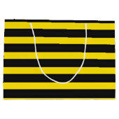 Patroon met geel en zwart bijenachtig strepen groot cadeauzakje (Achterkant)