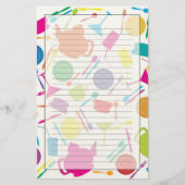 Patroon met gekleurde keukenspullen briefpapier (Voorkant)