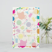 Patroon met gekleurde keukenspullen briefpapier (Staand voorkant)