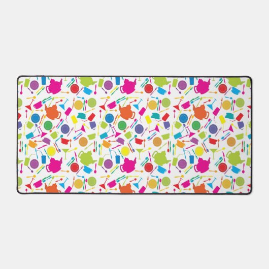 Patroon met gekleurde keukenspullen bureaumat (Voorkant)