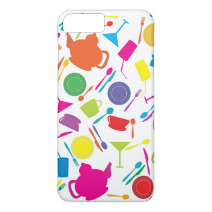 Patroon met gekleurde keukenspullen 	iPhone 8/7 plus hoesje