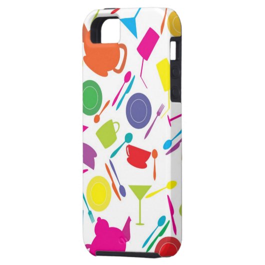 Patroon met gekleurde keukenspullen Case-Mate iPhone case (Achterkant Links)