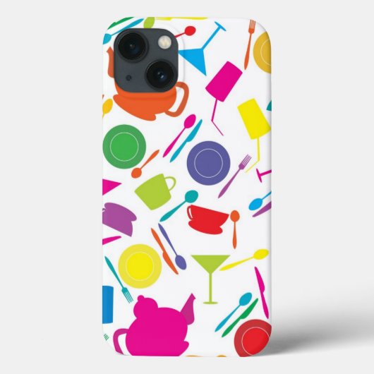 Patroon met gekleurde keukenspullen Case-Mate iPhone case (Achterkant)