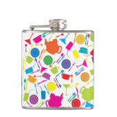 Patroon met gekleurde keukenspullen heupfles (Voorkant)