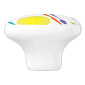 Patroon met gekleurde keukenspullen keramische knop (Zijkant)